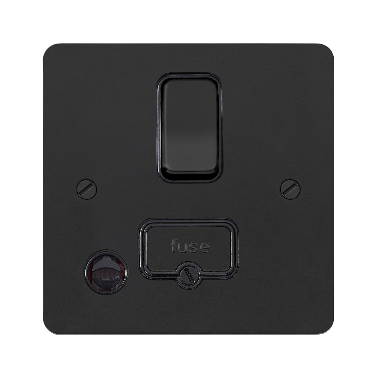 K14931MBKB, switched connection unit with flex outlet, matt black, front
