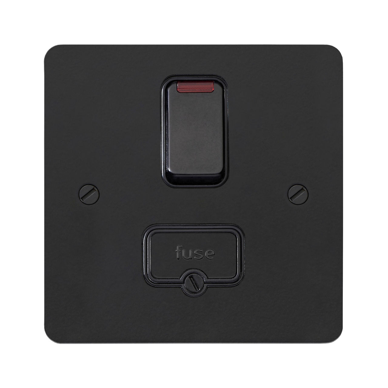 K14961MBKB, switched connection unit with neon, matt black, front