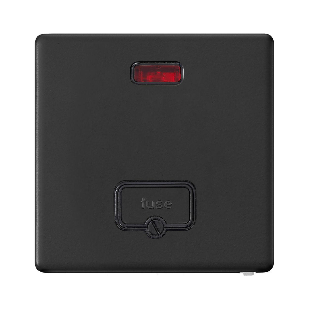 K24958MBKB, Unswitched Connection Unit with Neon, Matt Black, Front