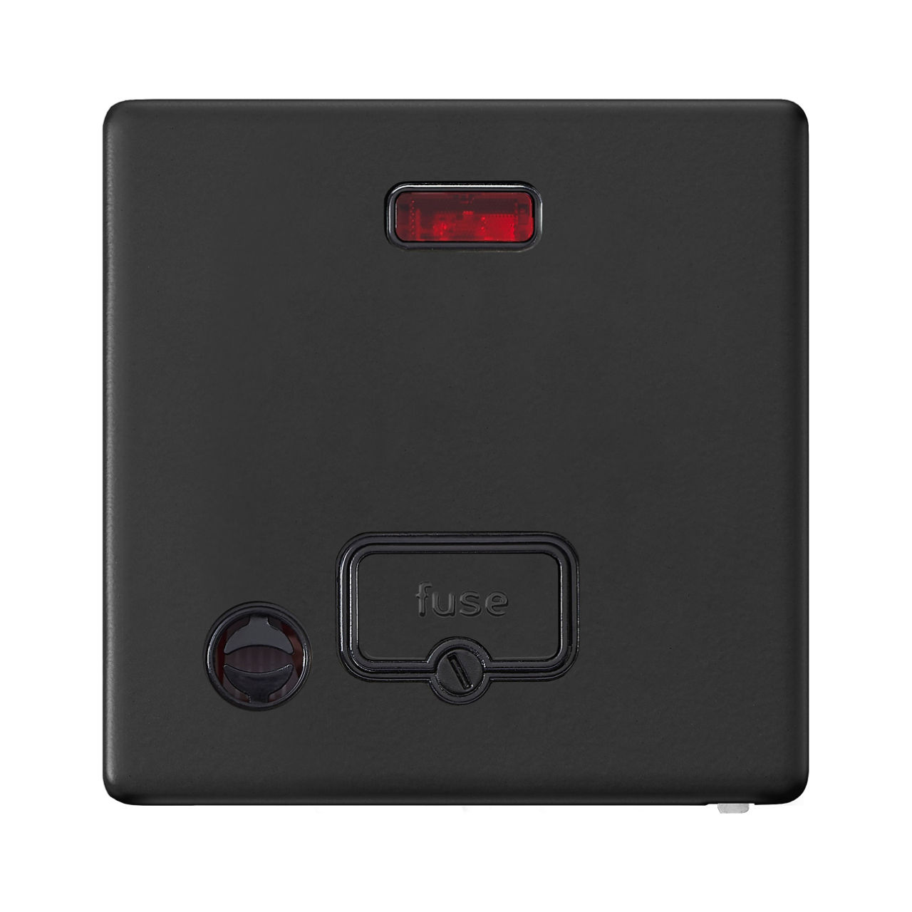 K24978MBKB, Unswitched Connection Unit with neon and flex outlet, Matt Black, front