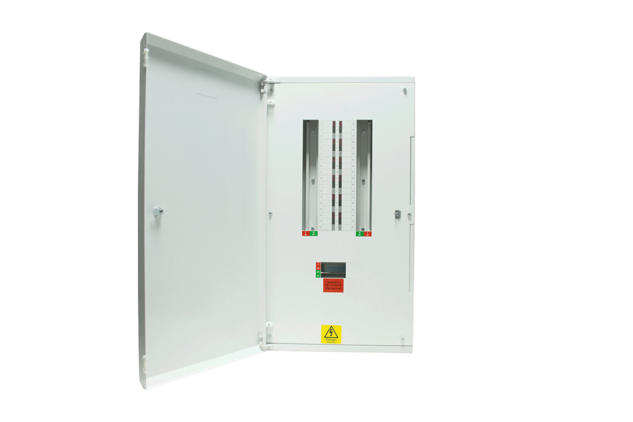 MK10012 12 WAY TPN METAL ENCLOSURE, front
