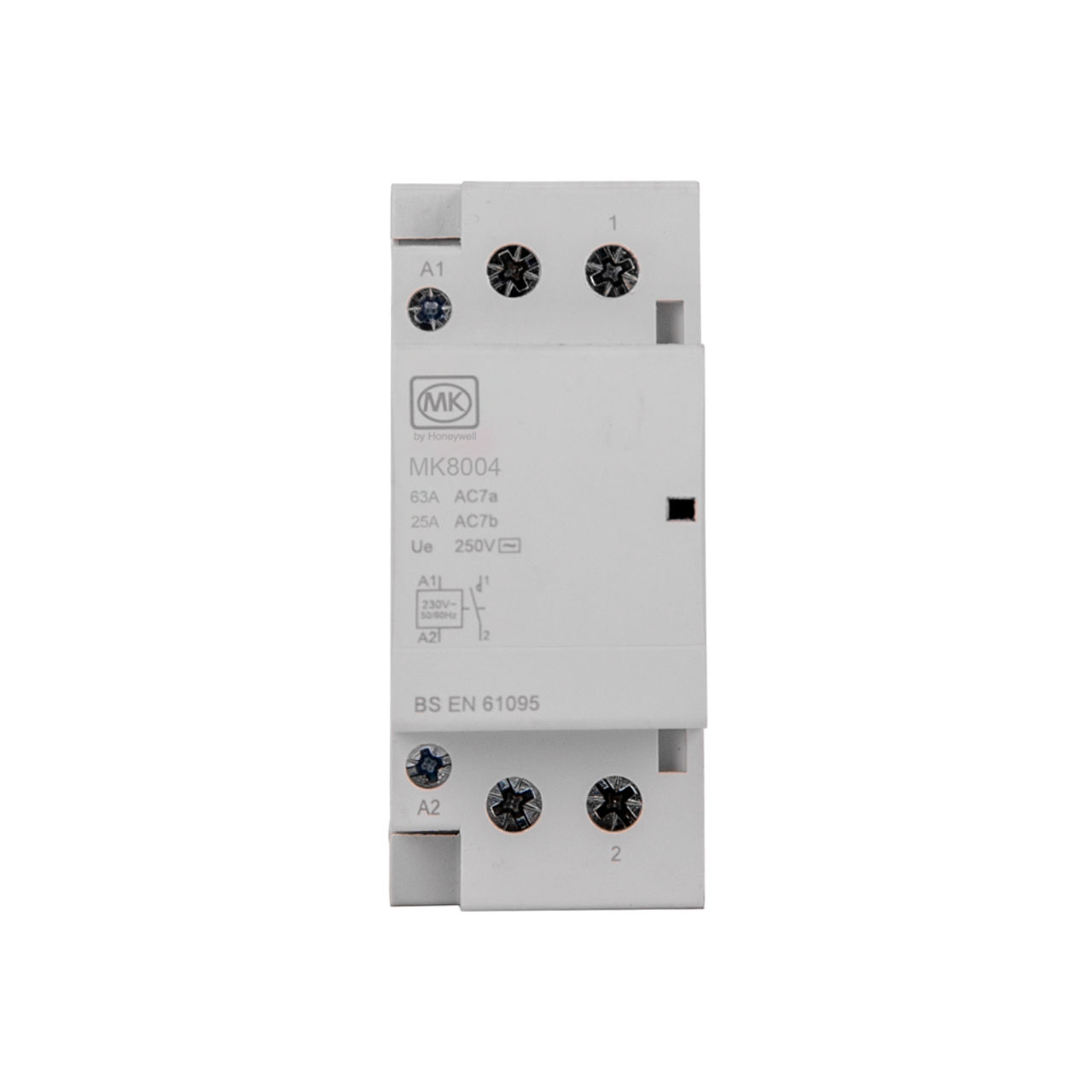 MK8004 CONTACTOR N/O 63A 230/415V 1 MOD 1 POLE, front