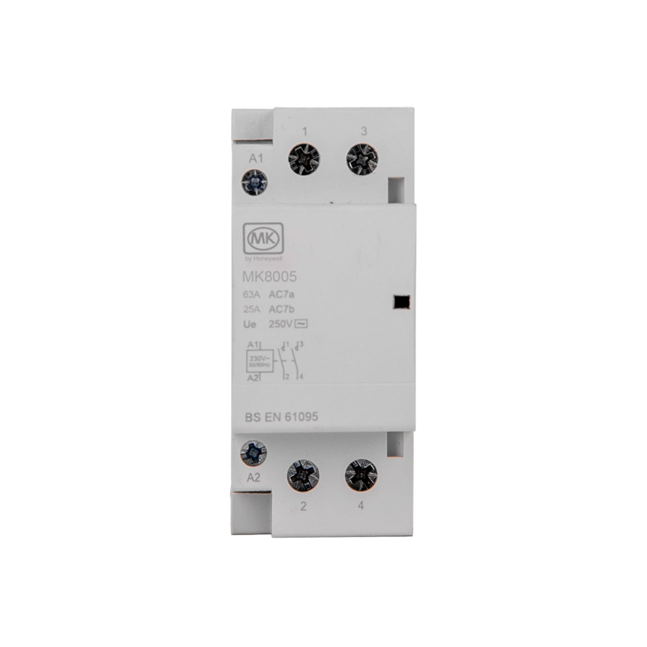 MK8005 CONTACTOR N/O 63A 230/415V 2 MOD 2 POLE, front