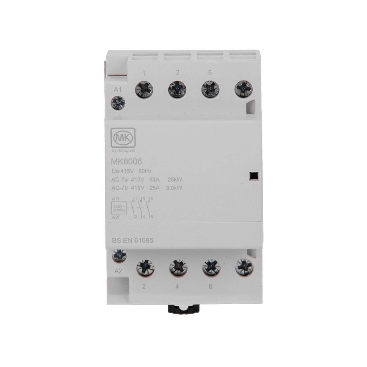 MK8006 CONTACTOR N/O 63A 230/415V 3 MOD 3 POLE, front