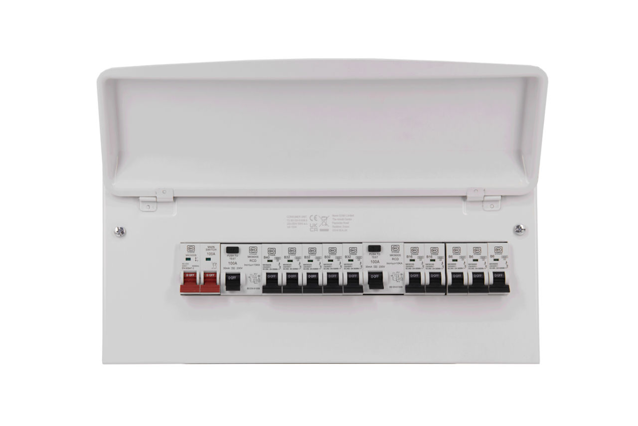 MK8666SMET 16W MCU +SW, 2 X 100A RCD & 10 X MCB, front