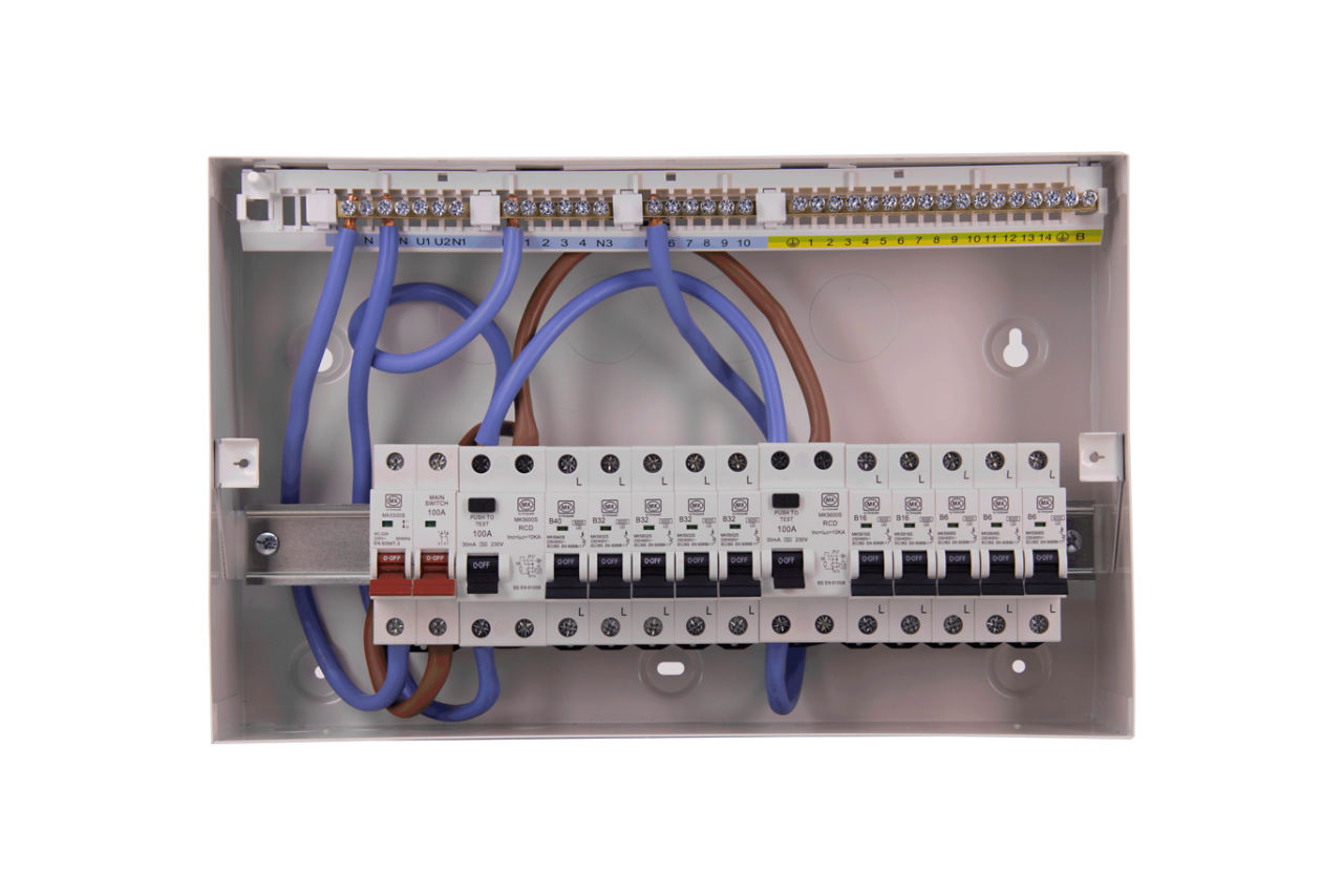 MK8666SMET 16W MCU +SW, 2 X 100A RCD & 10 X MCB, front