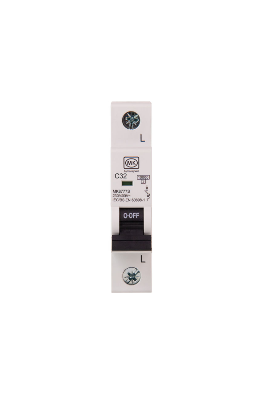 MK8777S MCB 32A  SINGLE POLE C CURVE 10KA, front