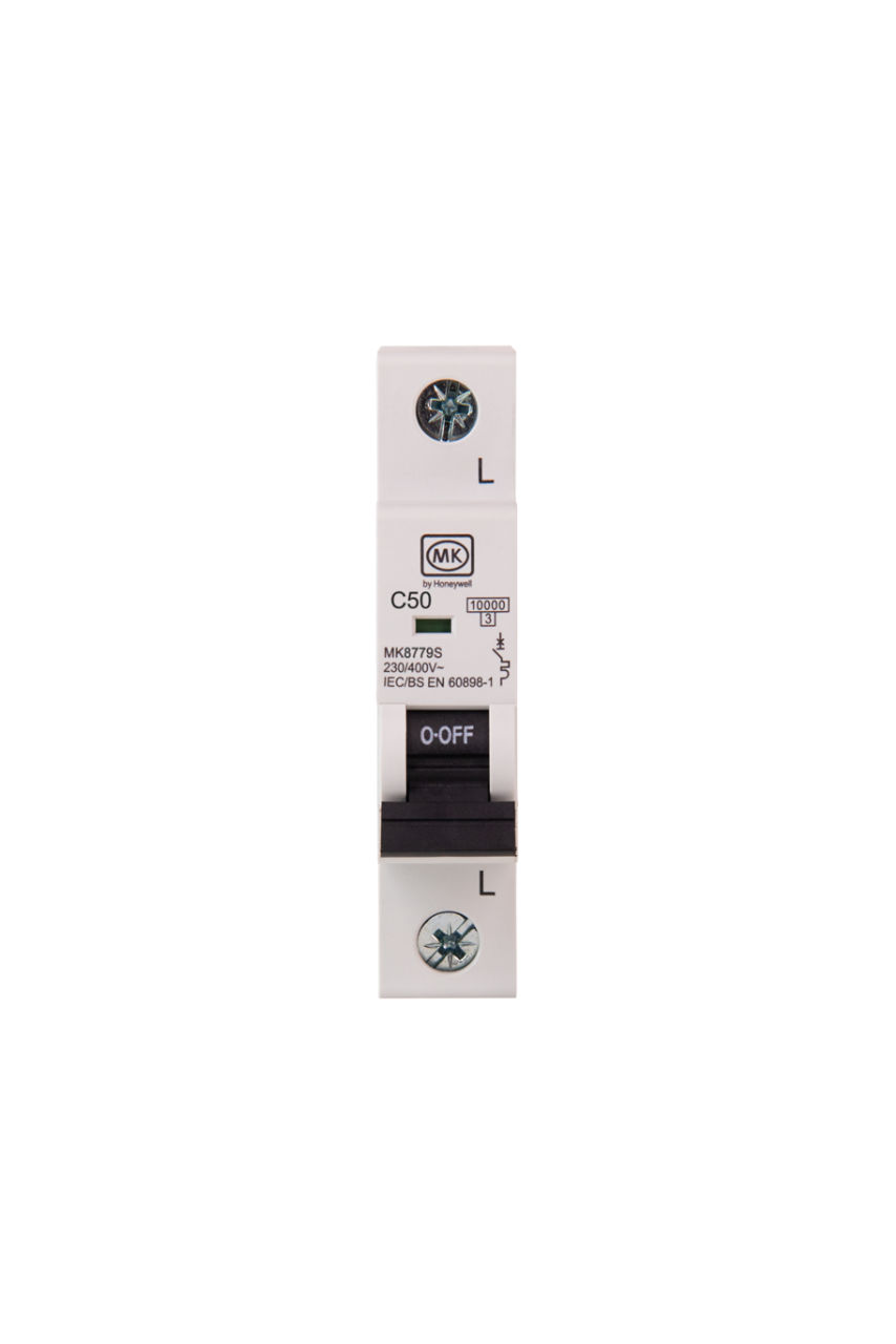 MK8779S MCB 50A  SINGLE POLE C CURVE 10KA, front