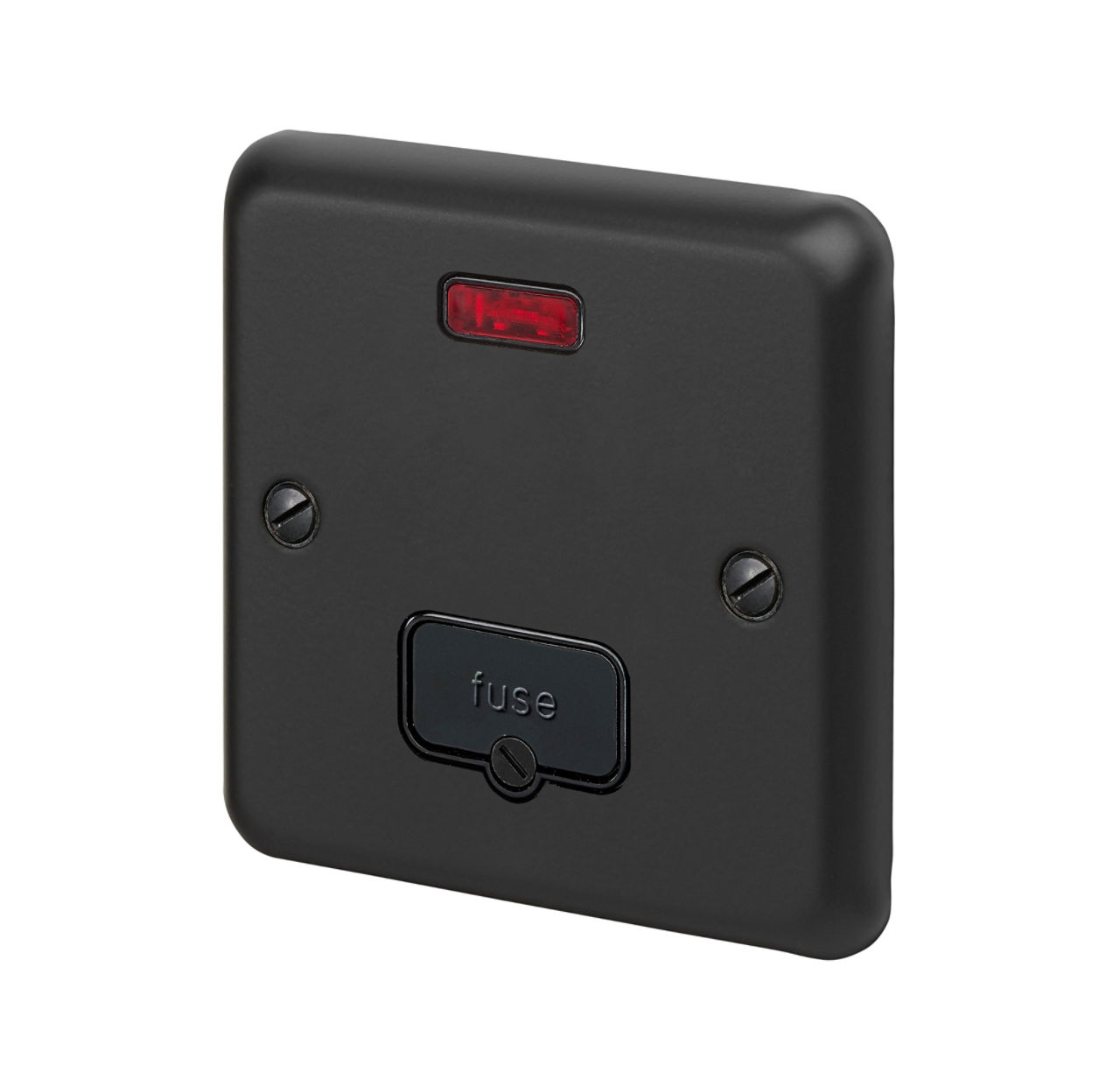 RP958MBK, Unswitched connection unit with neon, Matt Black, Left