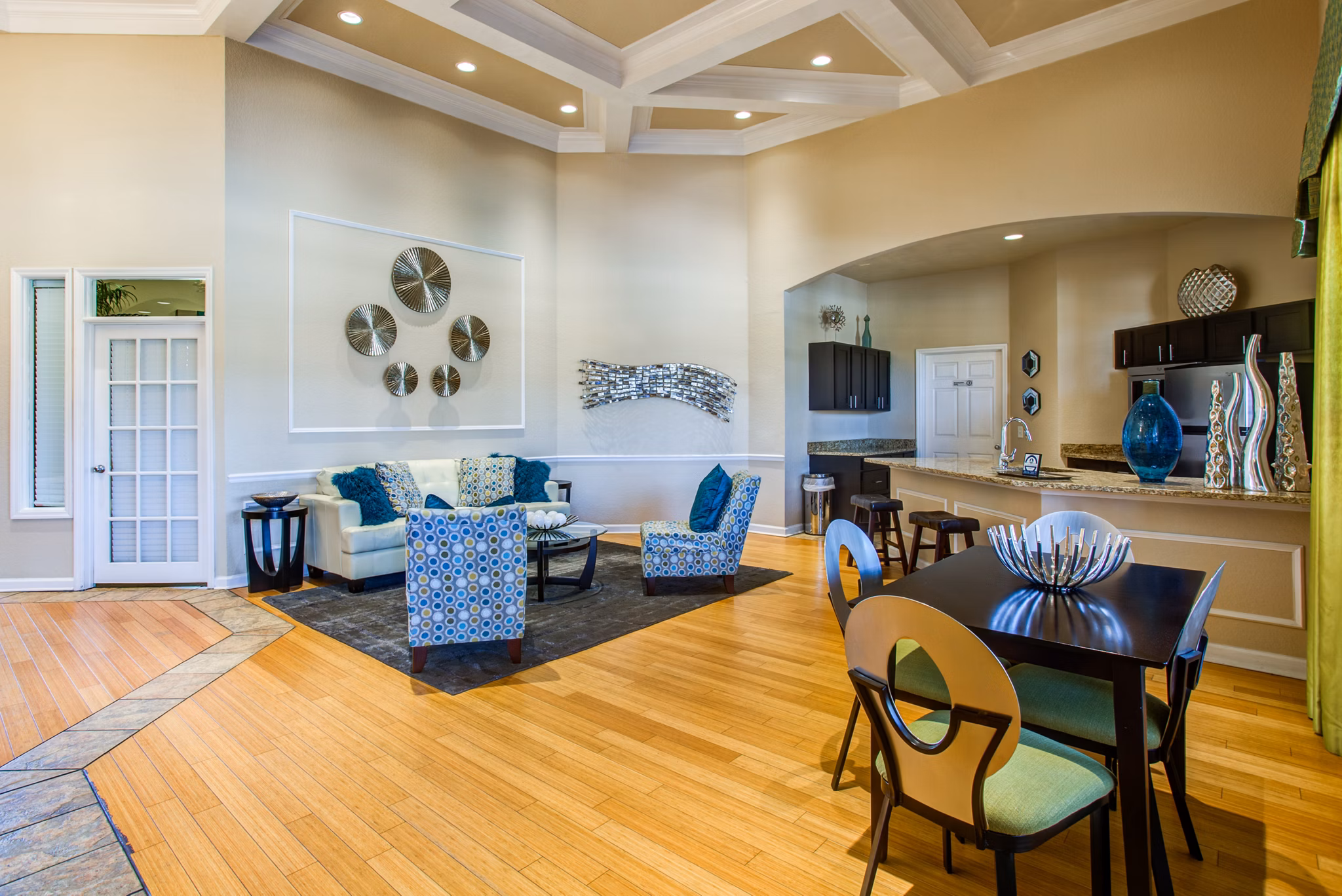 Luxury clubhouse with modern design at Villas at Gateway Apartments fostering resident community and relaxation