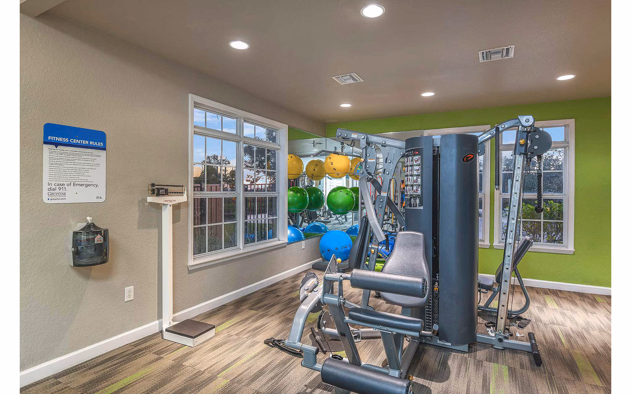 Modern fitness center with state-of-the-art equipment at Villas at Gateway Apartments