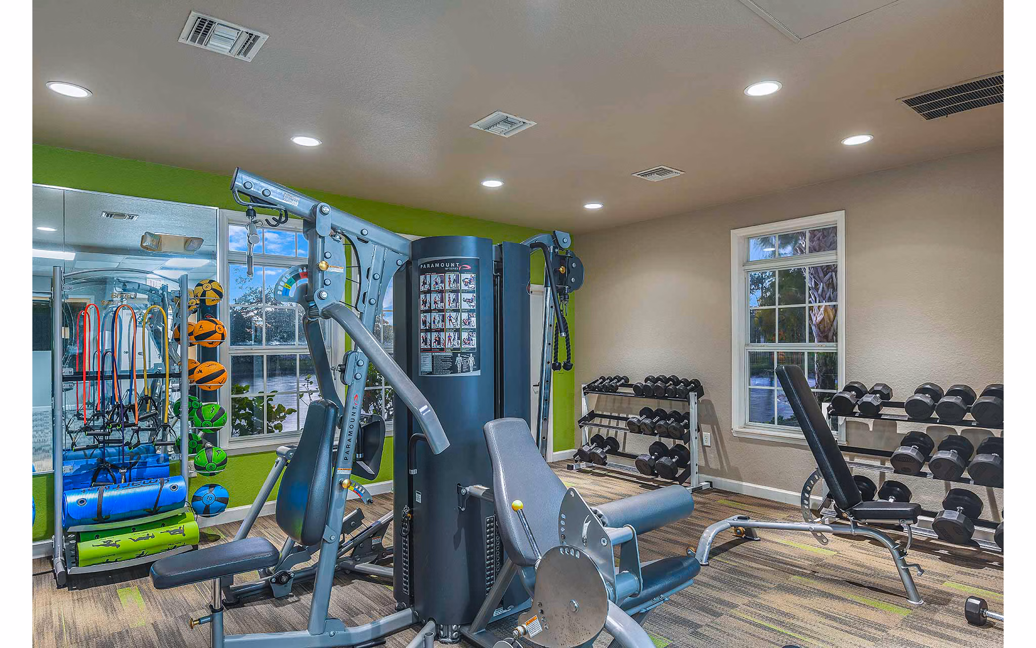Fitness center with state-of-the-art equipment at Villas at Gateway Apartments