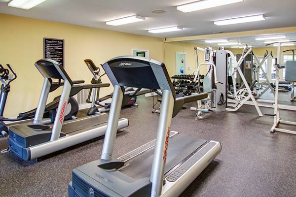 fitness center at The Heights at Lake Murray Apartments