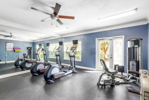 fitness center at The Grandview at Lake Murray Apartments