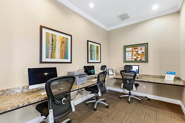 business center at Trinity Club Apartments                