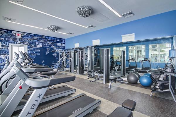 fitness center at Bridges at Kendall Place Apartments