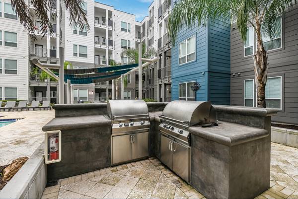 grill area at The Gallery at Mills Park Apartments