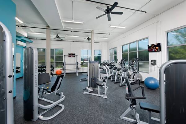 fitness center at The Boulevard Luxury Apartments