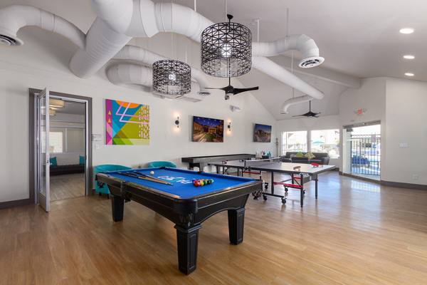 game room at Paseo on University Apartments