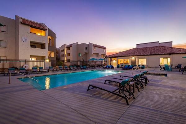 pool/fire pit at Paseo on University Apartments