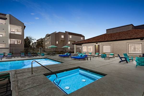 pool/hot tub/jacuzzi at Paseo on University Apartments
