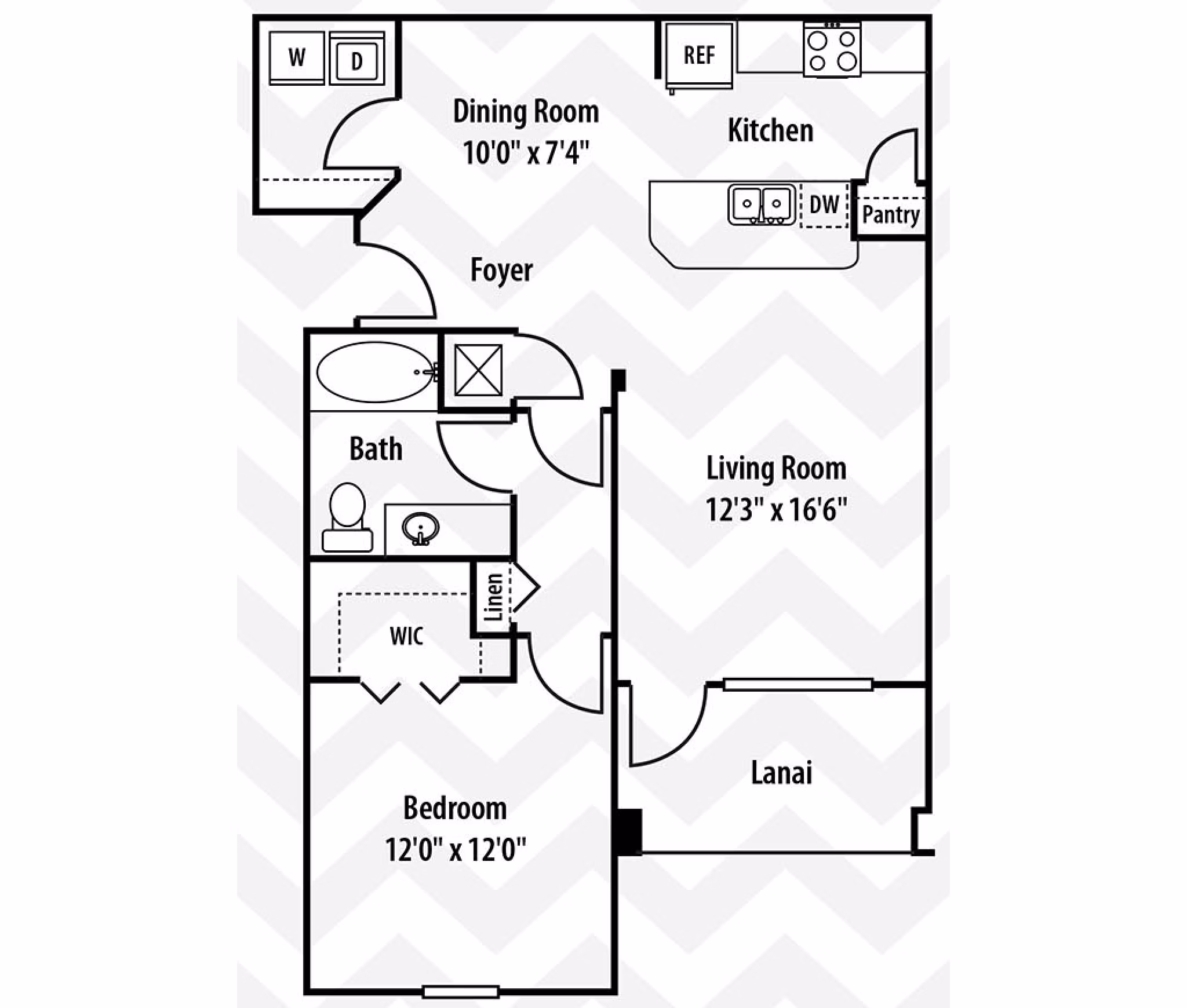 Egret Floor Plan at Trinity Exchange Luxury Apartments
