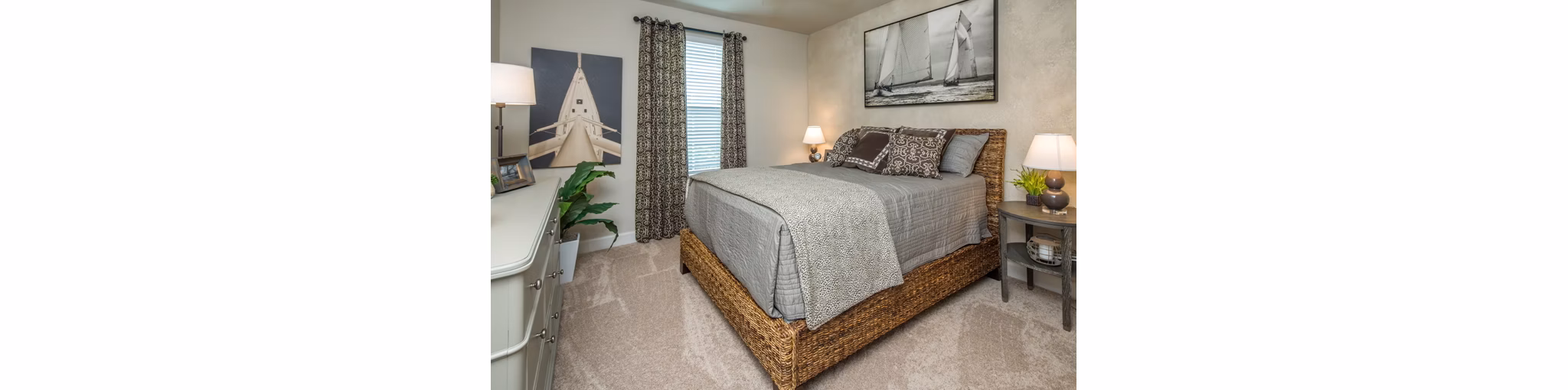 Trinity Exchange Luxury Apartments: Modern bedroom with elegant decor and large windows