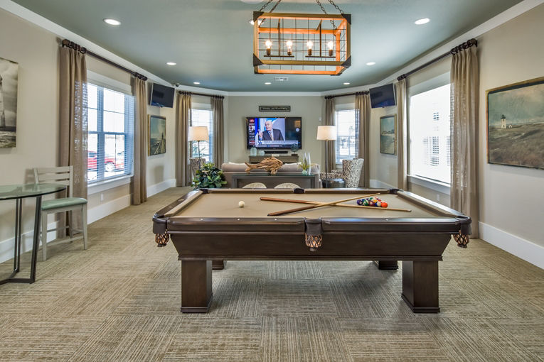 Game room at Trinity Exchange Luxury Apartments