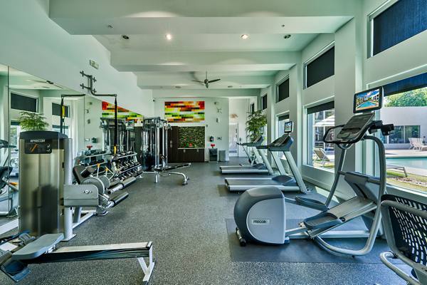 fitness center at Seven Luxury Apartments