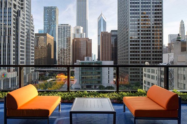 patio at Optima Chicago Center Luxury Apartments
