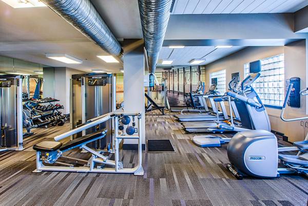fitness center at McHenry Row Apartments