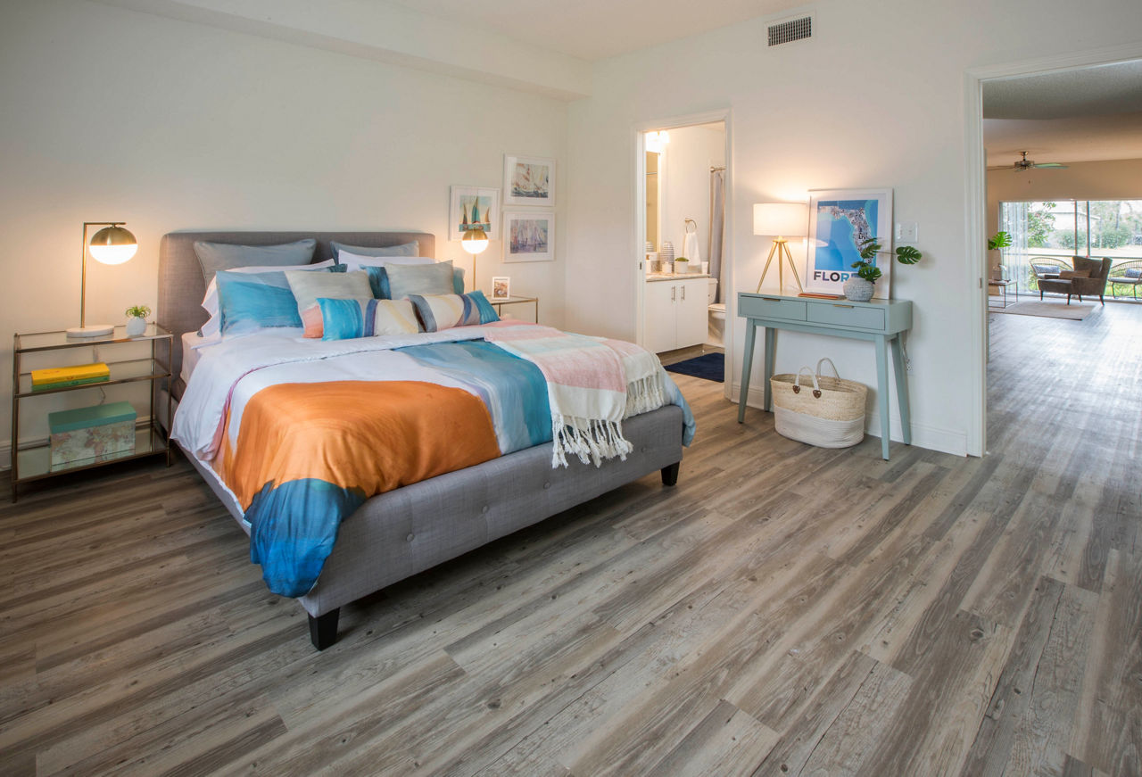 Elegant bedroom with chic decor in Citation Club Apartments, offering luxury living and style for residents
