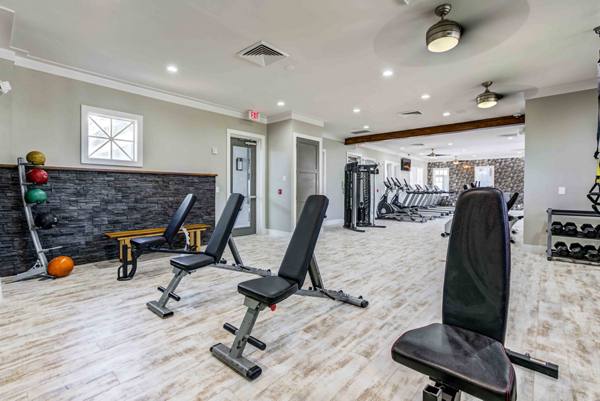 fitness center at Parks at Hunter's Creek Apartments