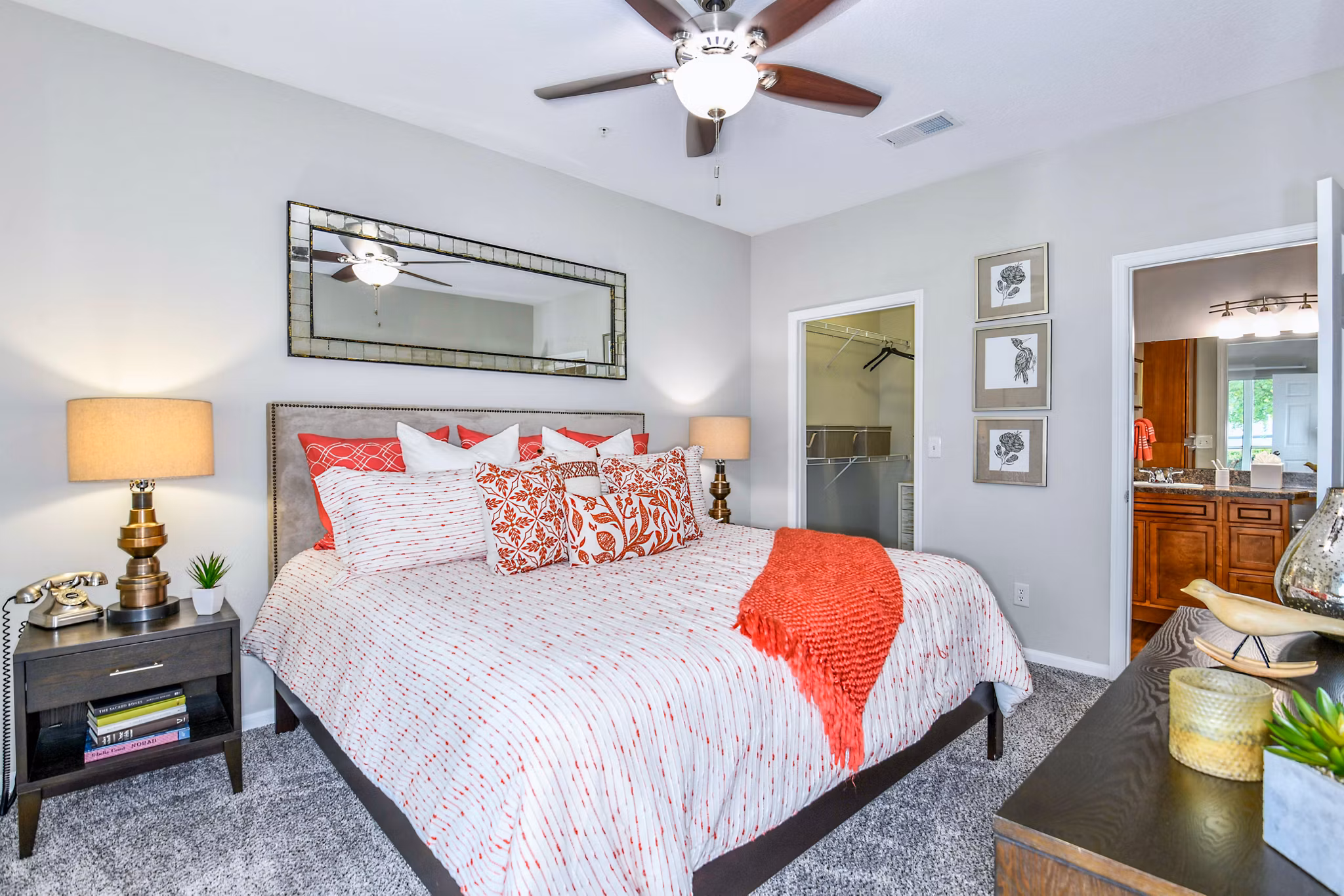 Modern bedroom with stylish decor at 54 Magnolia Apartments
