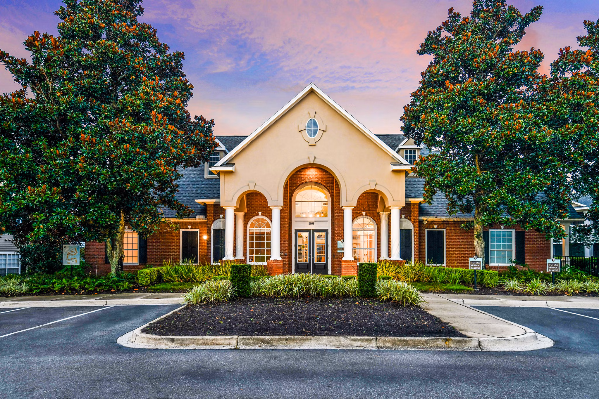 Clubhouse featuring modern design and comfortable seating at 54 Magnolia Apartments