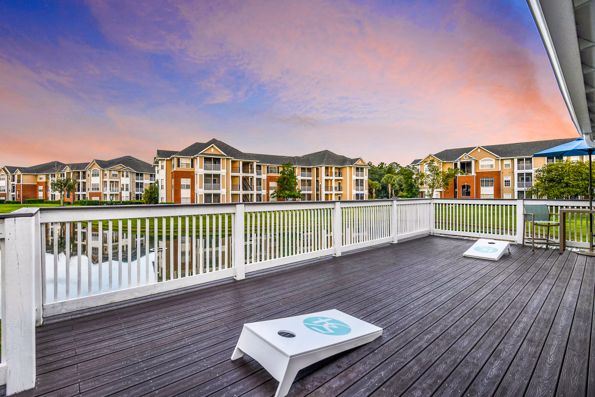 Recreational area with modern design at 54 Magnolia Apartments, offering luxury spaces for relaxation and activities