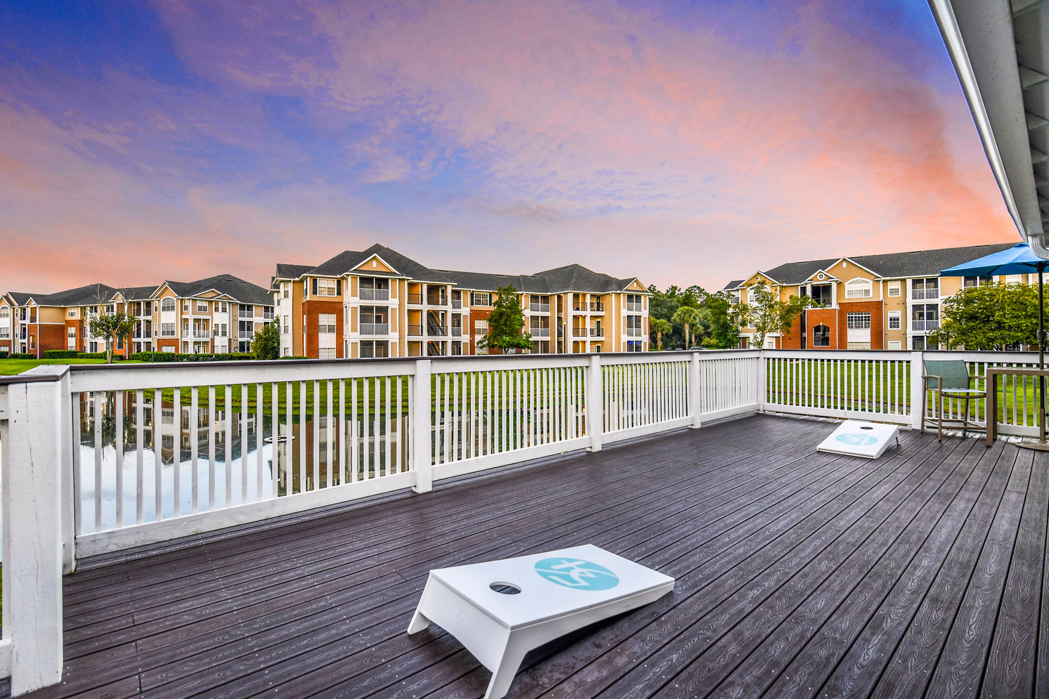 Recreational area with modern design at 54 Magnolia Apartments, offering luxury spaces for relaxation and activities