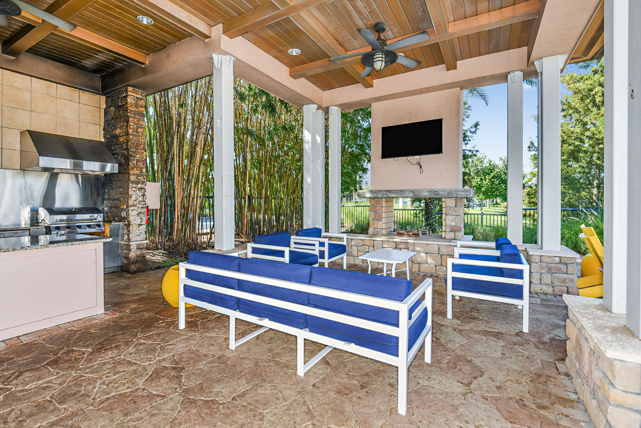 Outdoor grill area equipped with modern BBQ facilities at Sanctuary at Eagle Creek Apartments, perfect for al fresco dining and gatherings