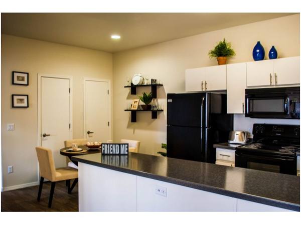 kitchen at Palm Court Apartments