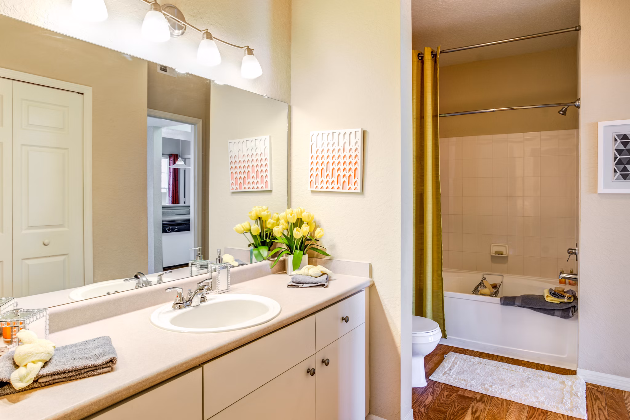 Bathroom with modern fixtures and sleek design at Park Central Apartments - Manor Row