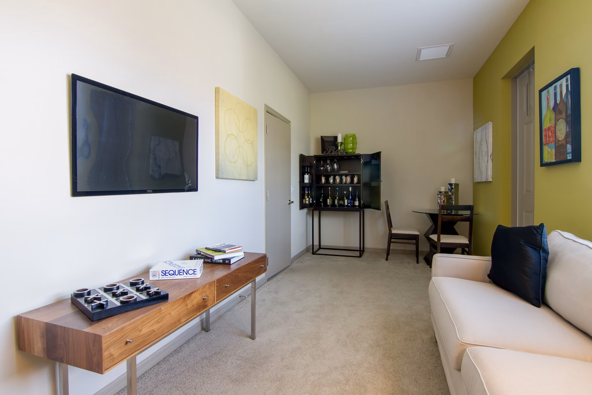 Modern clubhouse with contemporary decor at Midtown Delray Apartments offering luxury amenities for residents