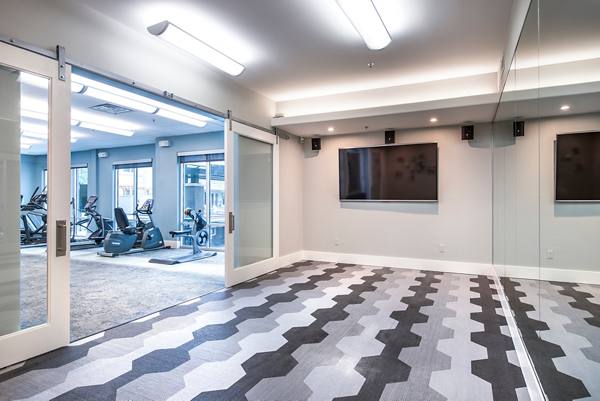 fitness center at Overture Plano Apartments      