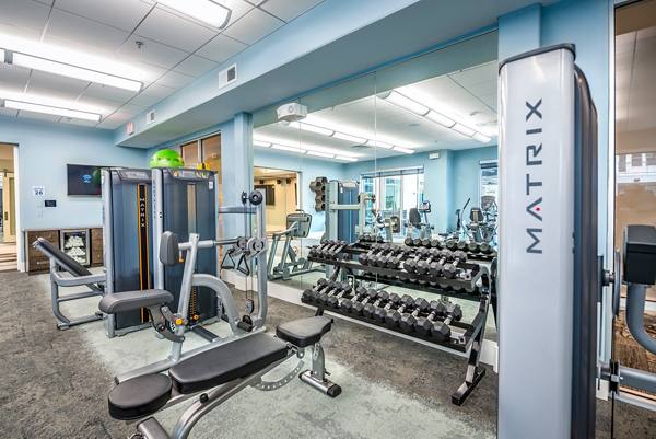 fitness center at Overture Plano Apartments          
