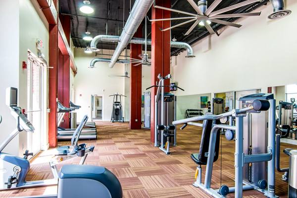 fitness center at Midtown at Camp Springs Apartments