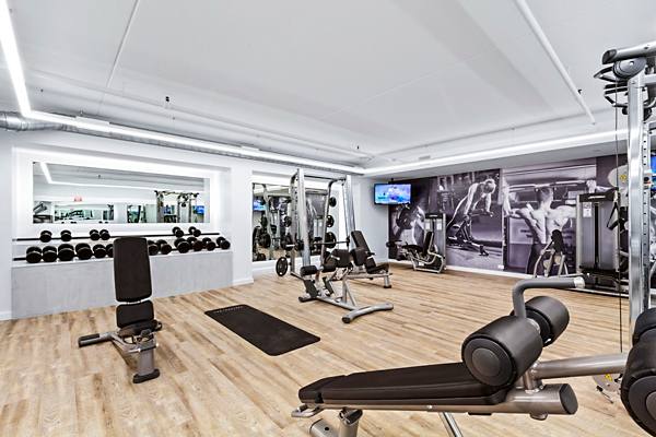fitness center at The Chelsea Apartments