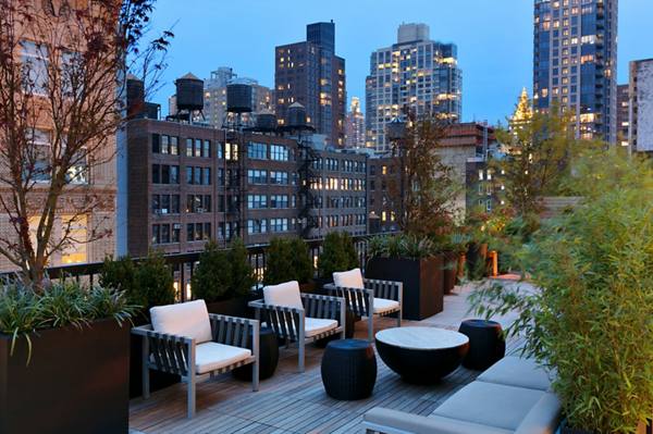 rooftop deck at The Chelsea Apartments                          