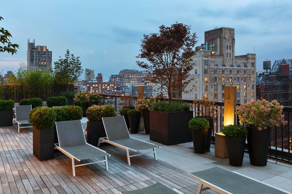 rooftop deck at The Chelsea Apartments                  