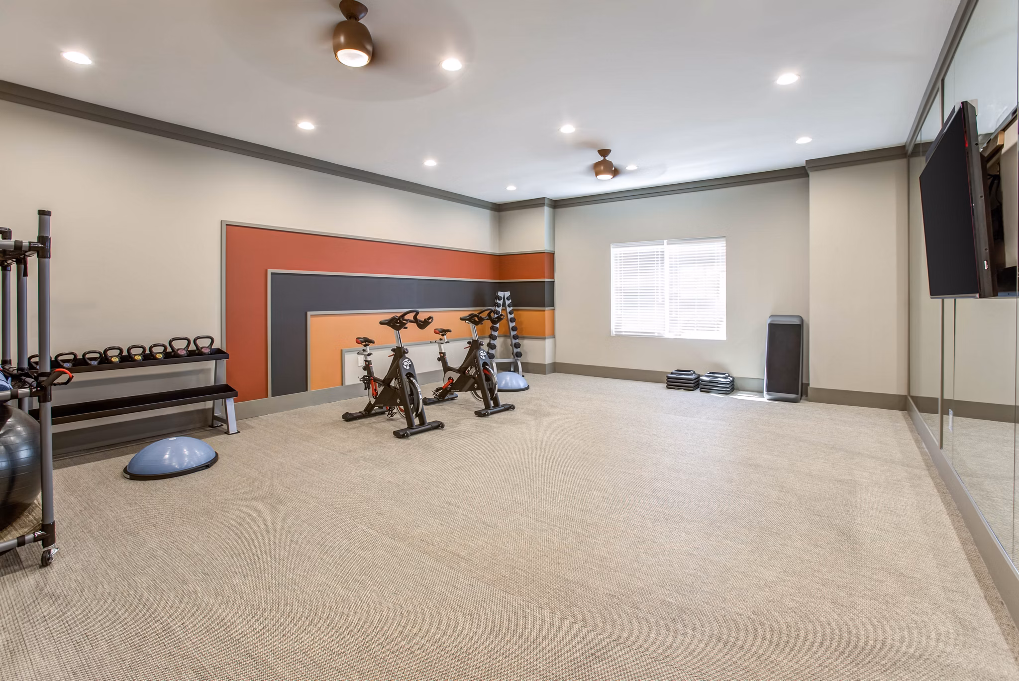Modern fitness center with state-of-the-art equipment at The Reserve at the Boulevard Apartments