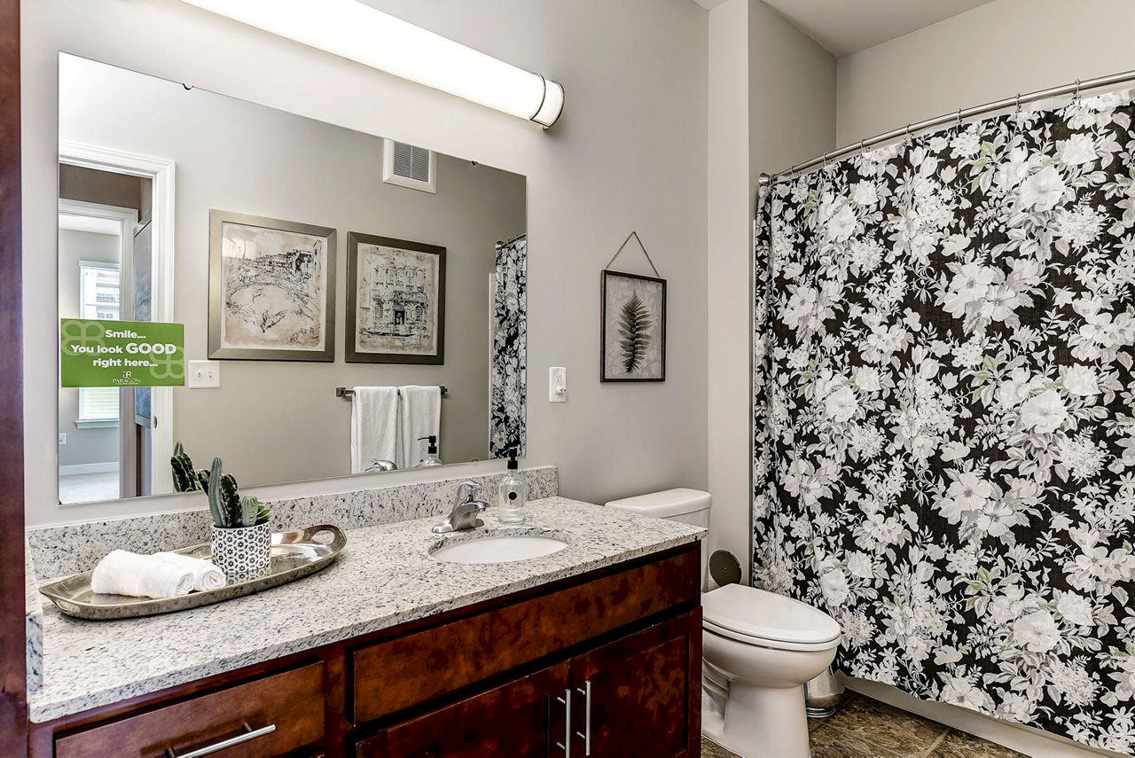 Bathroom featuring modern fixtures at Paragon Columbia Overlook Apartments