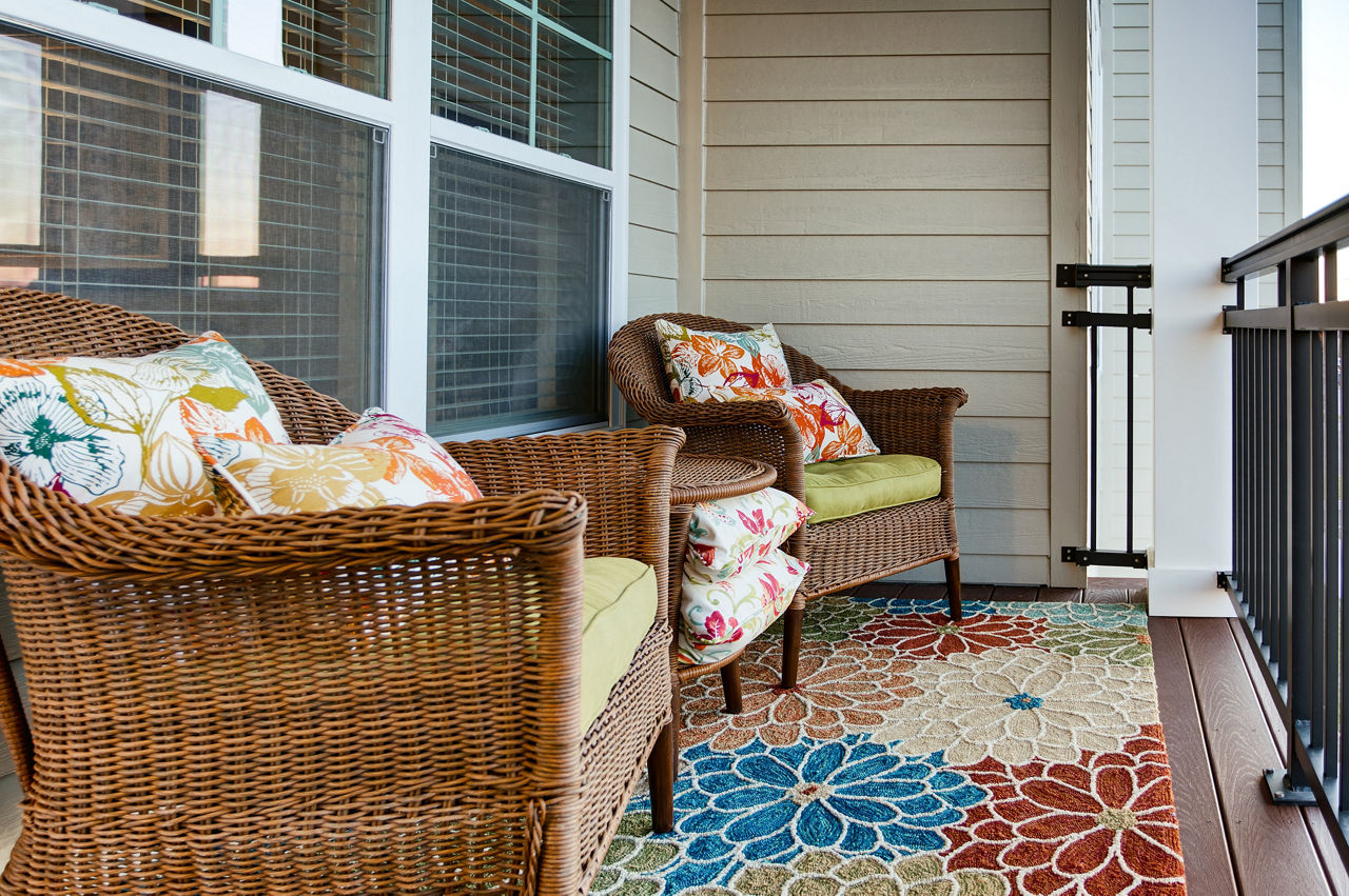Scenic balcony view at Paragon at Columbia Overlook luxury apartments, perfect for relaxation in a serene setting